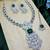 Green rhodium premium designer american diamond and stone work necklace set