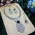 Green rhodium premium designer american diamond and stone work necklace set