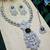 Green rhodium premium designer american diamond and stone work necklace set