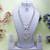 Pink rhodium premium designer american diamond and stone work necklace set