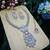 Pink rhodium premium designer american diamond and stone work necklace set