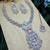 Pink rhodium premium designer american diamond and stone work necklace set