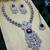 Purple rhodium premium designer american diamond and stone work necklace set