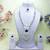 Blue rhodium premium designer american diamond and stone work necklace set