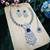Blue rhodium premium designer american diamond and stone work necklace set