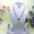 Pink rhodium premium designer american diamond and stone work necklace set