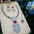 Pink rhodium premium designer american diamond and stone work necklace set