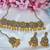 Gold yellow gold premium designer american diamond and stone work necklace set