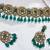 Green yellow gold premium designer american diamond and stone work necklace set