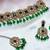 Green yellow gold premium designer american diamond and stone work necklace set