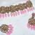 Pink yellow gold premium designer american diamond and stone work necklace set