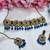 Blue yellow gold premium designer american diamond and stone work necklace set