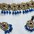 Blue yellow gold premium designer american diamond and stone work necklace set
