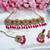 Pink yellow gold premium designer american diamond and stone work necklace set