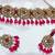 Pink yellow gold premium designer american diamond and stone work necklace set