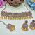 Gold yellow gold premium designer american diamond and stone work necklace set