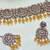 Gold yellow gold premium designer american diamond and stone work necklace set