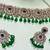 Green yellow gold premium designer american diamond and stone work necklace set