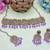 Purple yellow gold premium designer american diamond and stone work necklace set