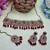 Maroon yellow gold premium designer american diamond and stone work necklace set