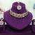 Purple yellow gold premium designer american diamond and stone work necklace set