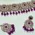 Purple yellow gold premium designer american diamond and stone work necklace set