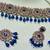 Blue yellow gold premium designer american diamond and stone work necklace set