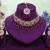 Pink yellow gold premium designer american diamond and stone work necklace set