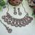 Gold yellow gold premium designer american diamond and stone work necklace set