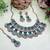 Green yellow gold premium designer american diamond and stone work necklace set