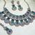 Green yellow gold premium designer american diamond and stone work necklace set
