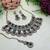 Green yellow gold premium designer american diamond and stone work necklace set