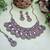 Purple yellow gold premium designer american diamond and stone work necklace set