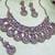 Purple yellow gold premium designer american diamond and stone work necklace set