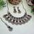 Green yellow gold premium designer american diamond and stone work necklace set