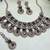 Green yellow gold premium designer american diamond and stone work necklace set
