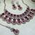 Maroon yellow gold premium designer american diamond and stone work necklace set