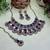 Blue yellow gold premium designer american diamond and stone work necklace set