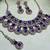 Blue yellow gold premium designer american diamond and stone work necklace set