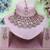 Pink yellow gold premium designer american diamond and stone work necklace set