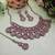 Pink yellow gold premium designer american diamond and stone work necklace set