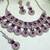 Purple yellow gold premium designer american diamond and stone work necklace set