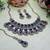 Blue yellow gold premium designer american diamond and stone work necklace set