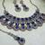 Blue yellow gold premium designer american diamond and stone work necklace set