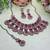 Pink yellow gold premium designer american diamond and stone work necklace set