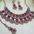 Pink yellow gold premium designer american diamond and stone work necklace set