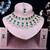 Green rose gold premium designer american diamond and stone work necklace set