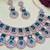 Green rose gold premium designer american diamond and stone work necklace set