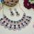 Green rose gold premium designer american diamond and stone work necklace set