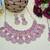Purple rose gold premium designer american diamond and stone work necklace set